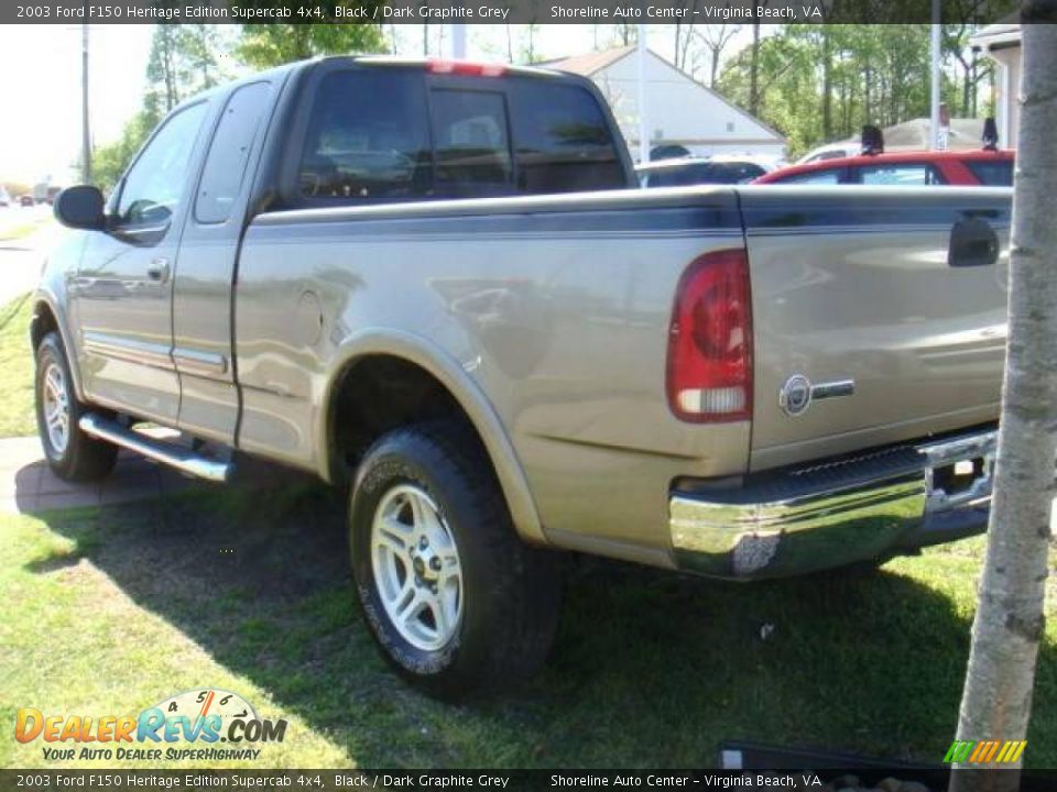 2003 Ford F150 Heritage Edition Supercab 4x4 Black / Dark Graphite Grey Photo #4