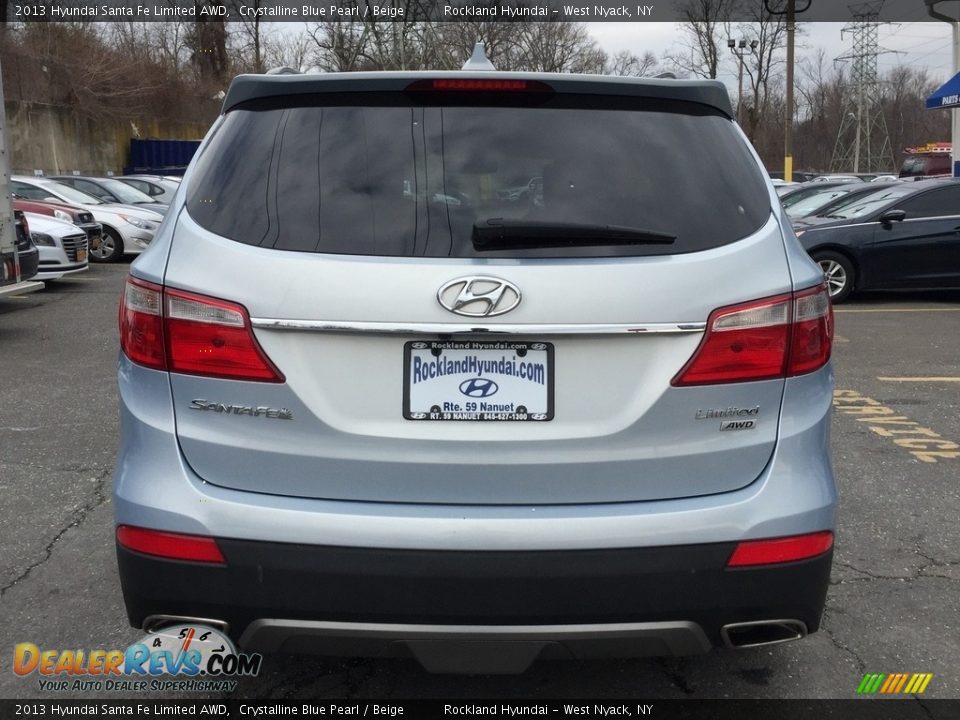 2013 Hyundai Santa Fe Limited AWD Crystalline Blue Pearl / Beige Photo #5