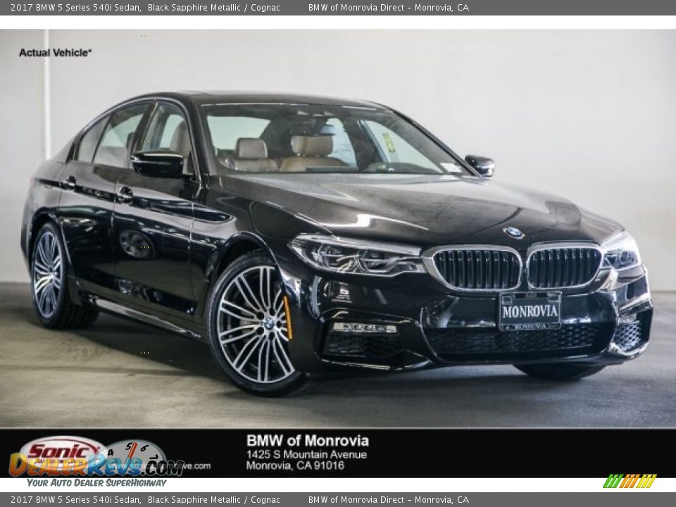 2017 BMW 5 Series 540i Sedan Black Sapphire Metallic / Cognac Photo #1