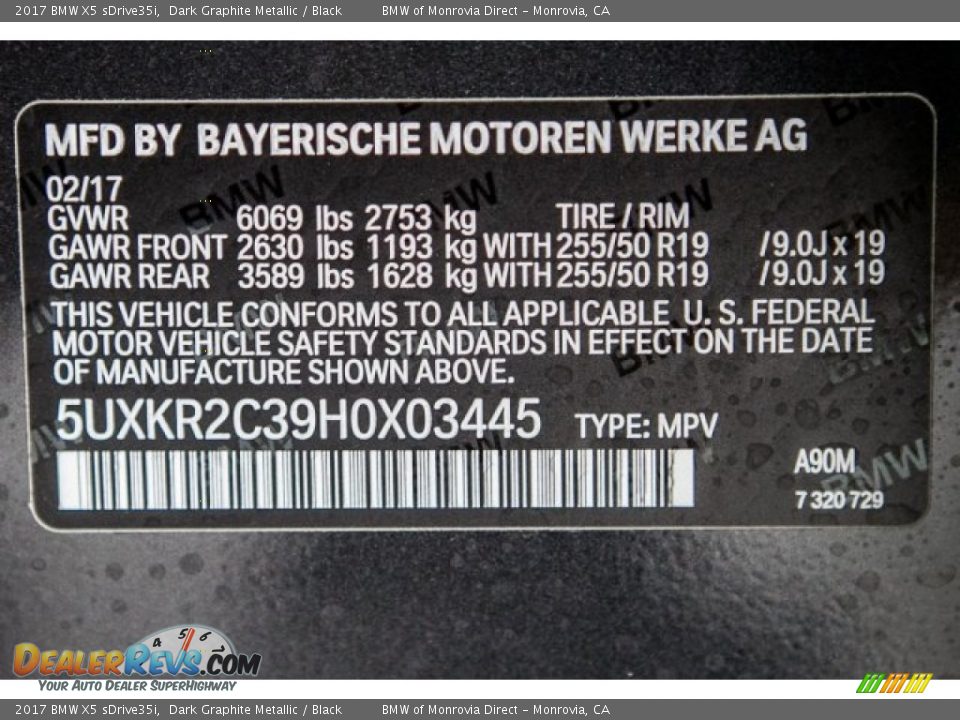 2017 BMW X5 sDrive35i Dark Graphite Metallic / Black Photo #11