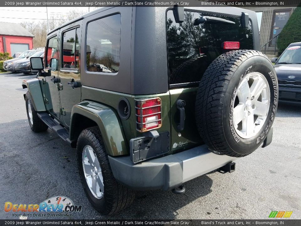 2009 Jeep Wrangler Unlimited Sahara 4x4 Jeep Green Metallic / Dark Slate Gray/Medium Slate Gray Photo #3