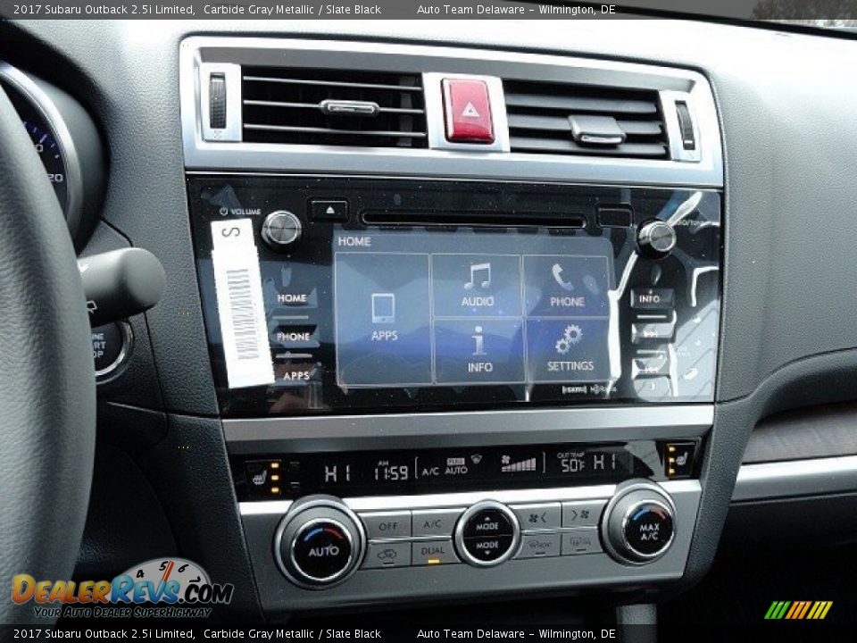 2017 Subaru Outback 2.5i Limited Carbide Gray Metallic / Slate Black Photo #17