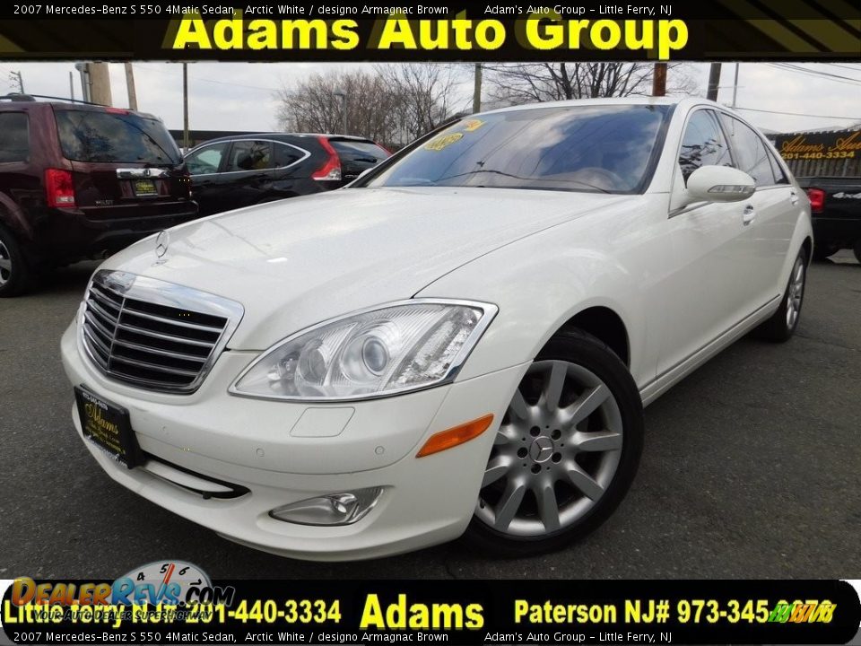 2007 Mercedes-Benz S 550 4Matic Sedan Arctic White / designo Armagnac Brown Photo #1