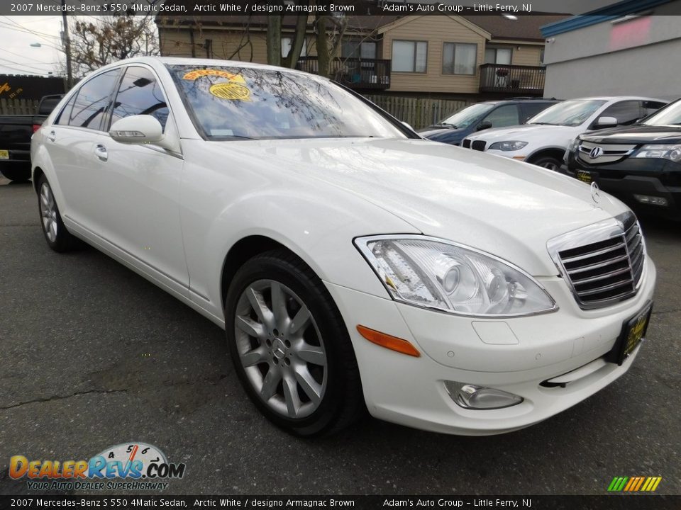 2007 Mercedes-Benz S 550 4Matic Sedan Arctic White / designo Armagnac Brown Photo #3