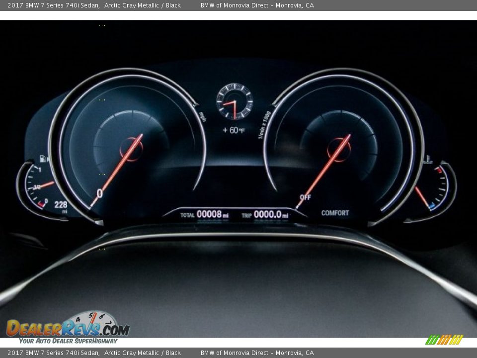 2017 BMW 7 Series 740i Sedan Arctic Gray Metallic / Black Photo #7
