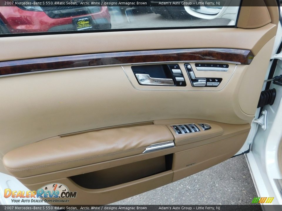 2007 Mercedes-Benz S 550 4Matic Sedan Arctic White / designo Armagnac Brown Photo #12
