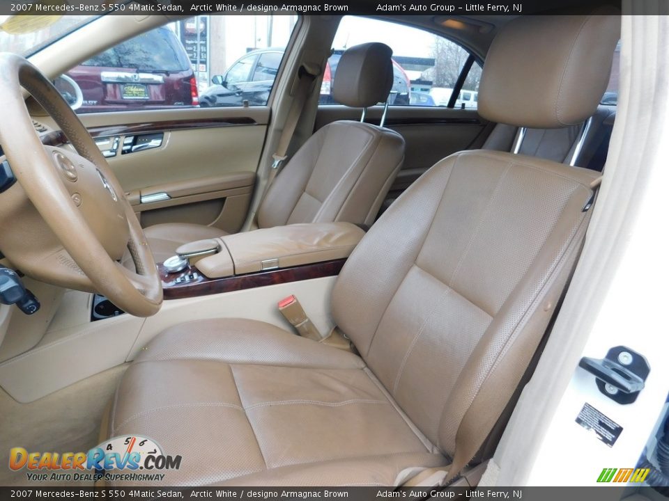 2007 Mercedes-Benz S 550 4Matic Sedan Arctic White / designo Armagnac Brown Photo #14