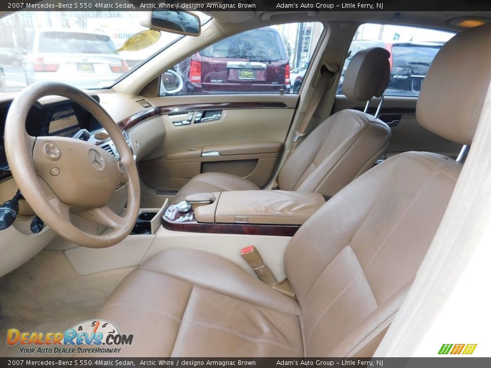 2007 Mercedes-Benz S 550 4Matic Sedan Arctic White / designo Armagnac Brown Photo #15
