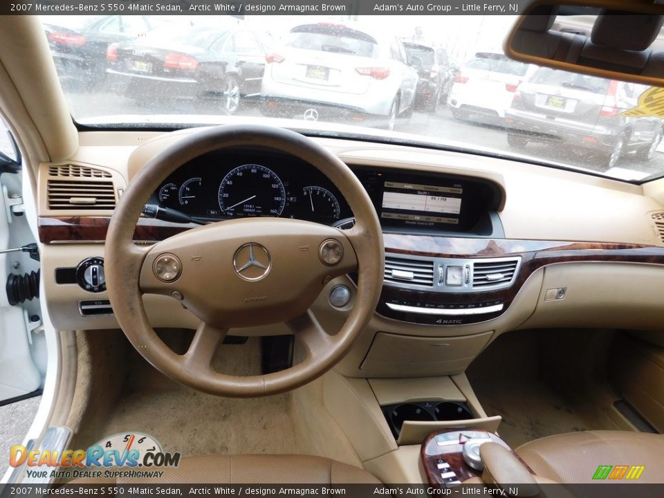 2007 Mercedes-Benz S 550 4Matic Sedan Arctic White / designo Armagnac Brown Photo #17