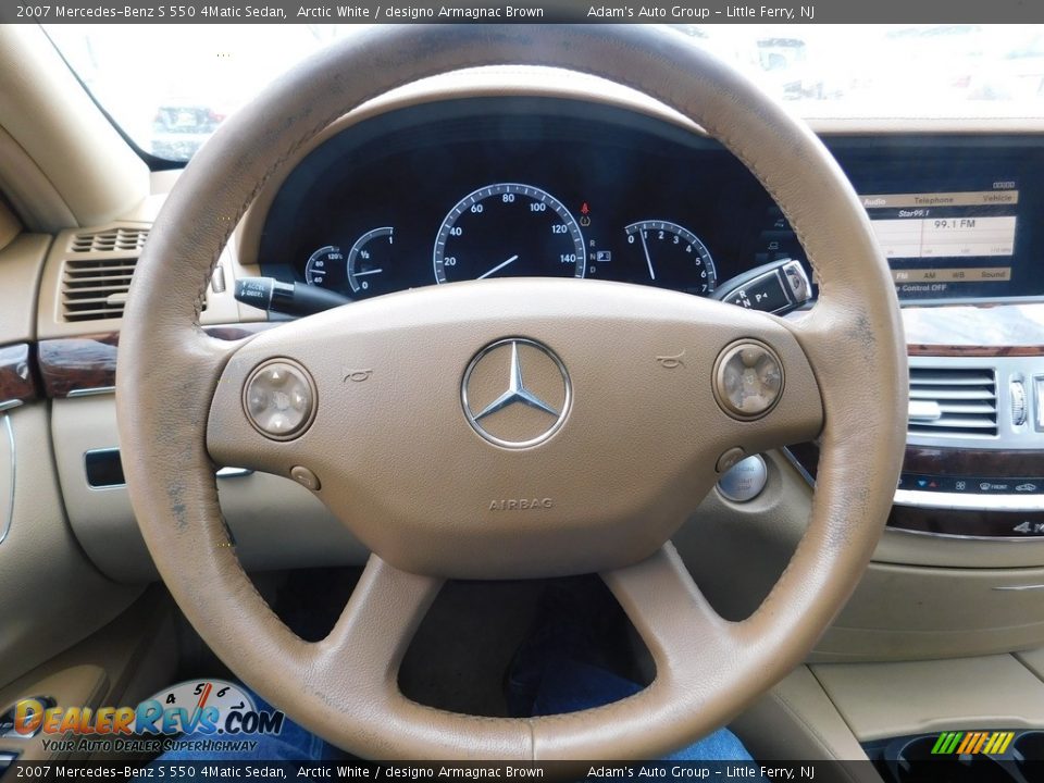 2007 Mercedes-Benz S 550 4Matic Sedan Arctic White / designo Armagnac Brown Photo #20