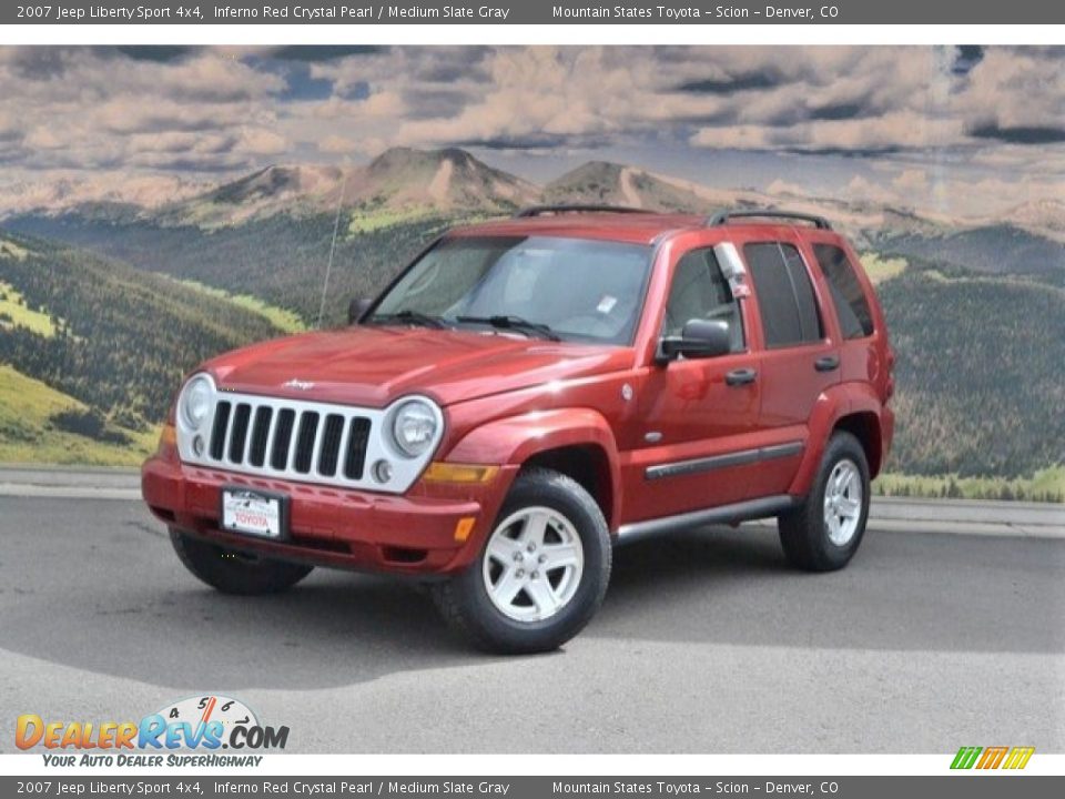 2007 Jeep Liberty Sport 4x4 Inferno Red Crystal Pearl / Medium Slate Gray Photo #5