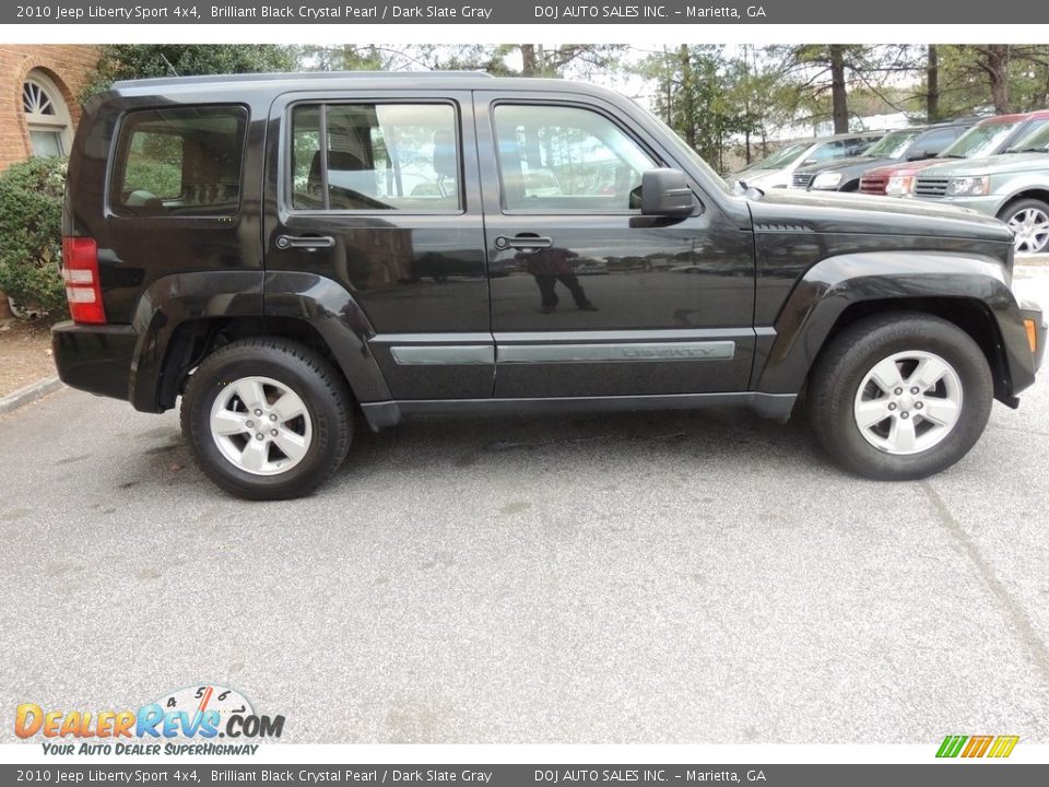 2010 Jeep Liberty Sport 4x4 Brilliant Black Crystal Pearl / Dark Slate Gray Photo #2