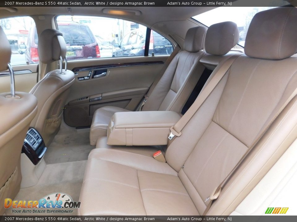 2007 Mercedes-Benz S 550 4Matic Sedan Arctic White / designo Armagnac Brown Photo #35