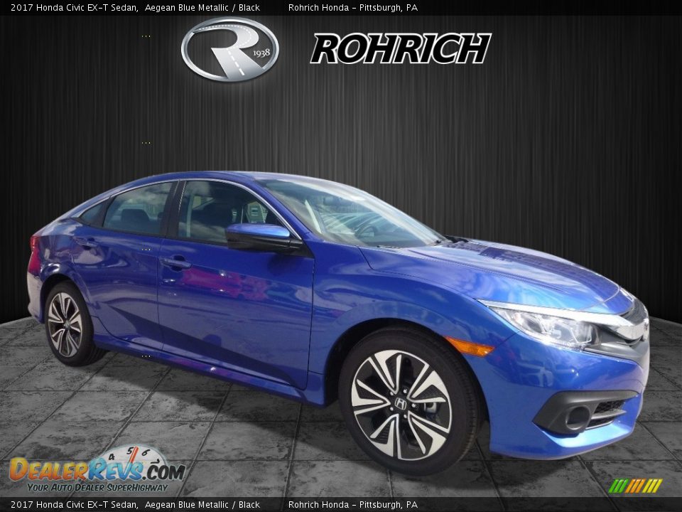 2017 Honda Civic EX-T Sedan Aegean Blue Metallic / Black Photo #1