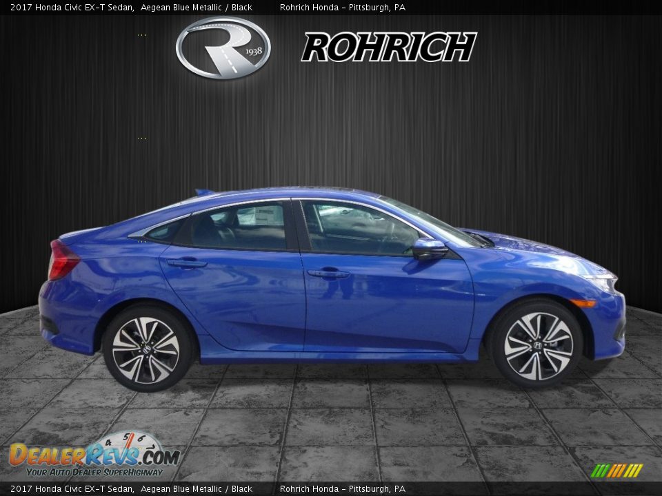 2017 Honda Civic EX-T Sedan Aegean Blue Metallic / Black Photo #2