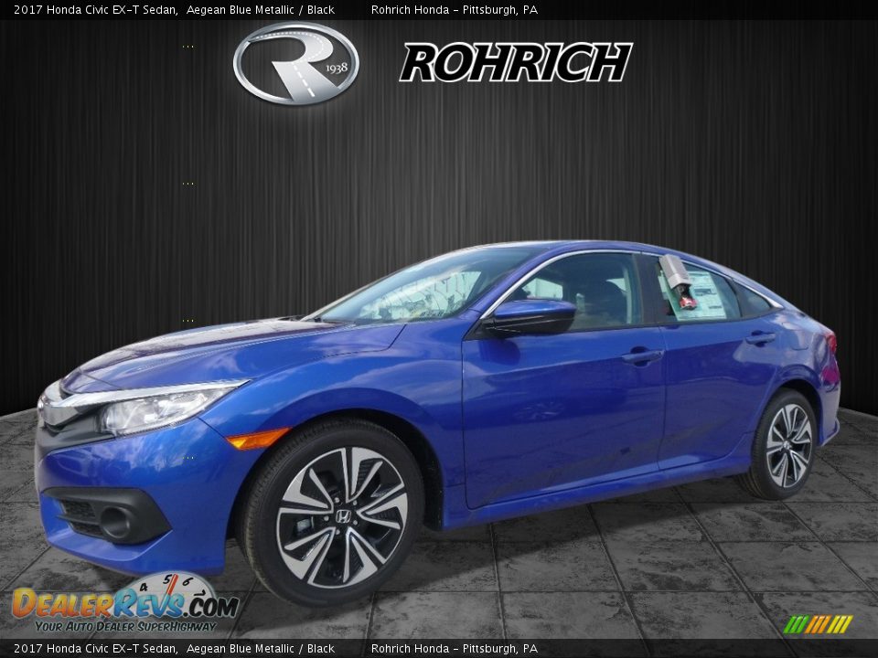 2017 Honda Civic EX-T Sedan Aegean Blue Metallic / Black Photo #4