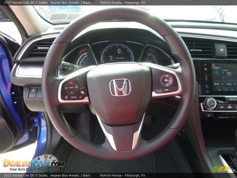 2017 Honda Civic EX-T Sedan Aegean Blue Metallic / Black Photo #11