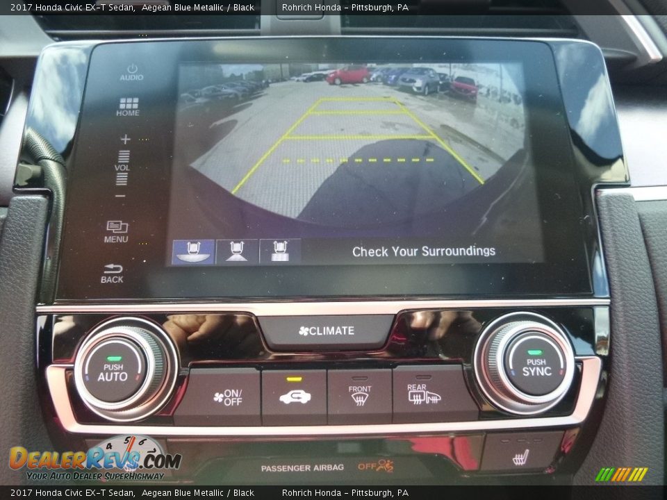 2017 Honda Civic EX-T Sedan Aegean Blue Metallic / Black Photo #12