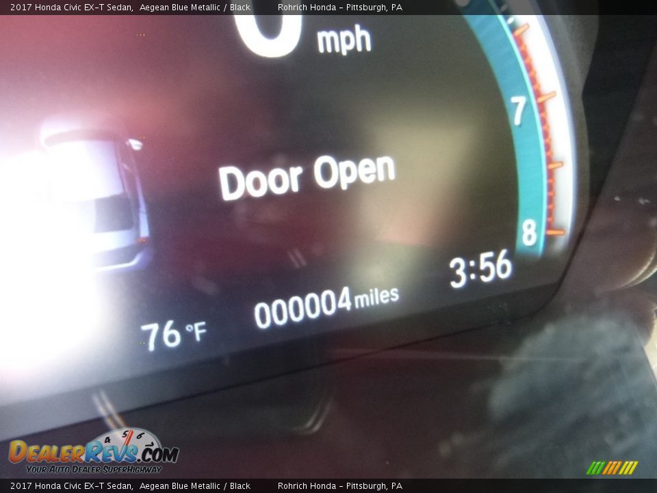 2017 Honda Civic EX-T Sedan Aegean Blue Metallic / Black Photo #15