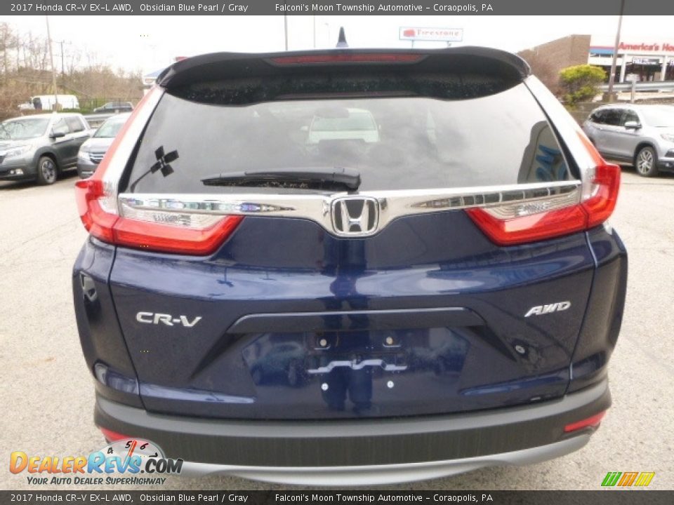 2017 Honda CR-V EX-L AWD Obsidian Blue Pearl / Gray Photo #3
