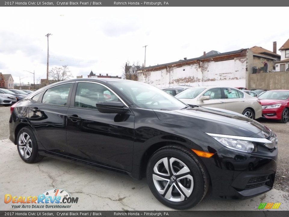 2017 Honda Civic LX Sedan Crystal Black Pearl / Black Photo #1