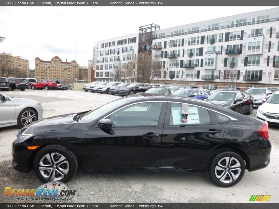 2017 Honda Civic LX Sedan Crystal Black Pearl / Black Photo #3