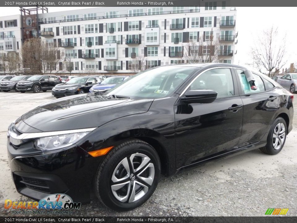 2017 Honda Civic LX Sedan Crystal Black Pearl / Black Photo #4