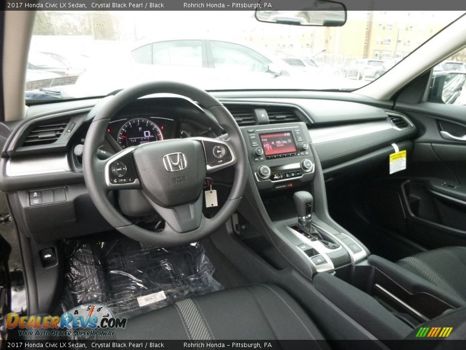 2017 Honda Civic LX Sedan Crystal Black Pearl / Black Photo #8