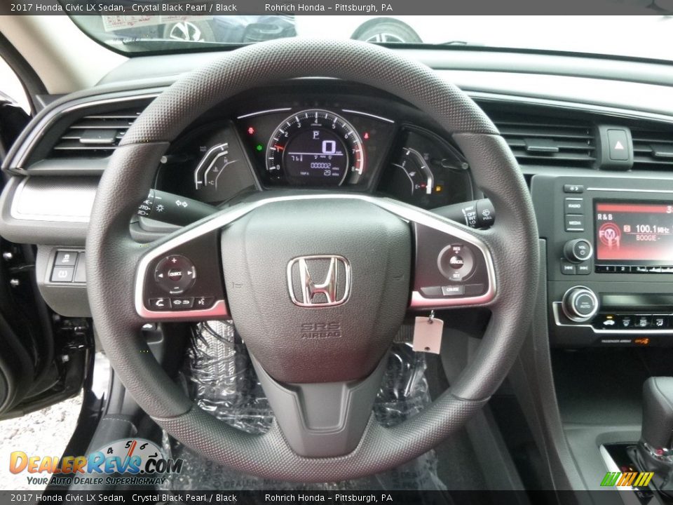 2017 Honda Civic LX Sedan Crystal Black Pearl / Black Photo #11