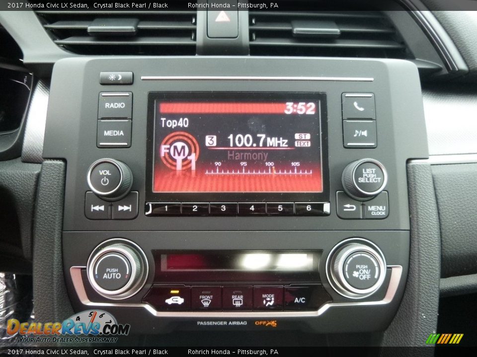 2017 Honda Civic LX Sedan Crystal Black Pearl / Black Photo #13