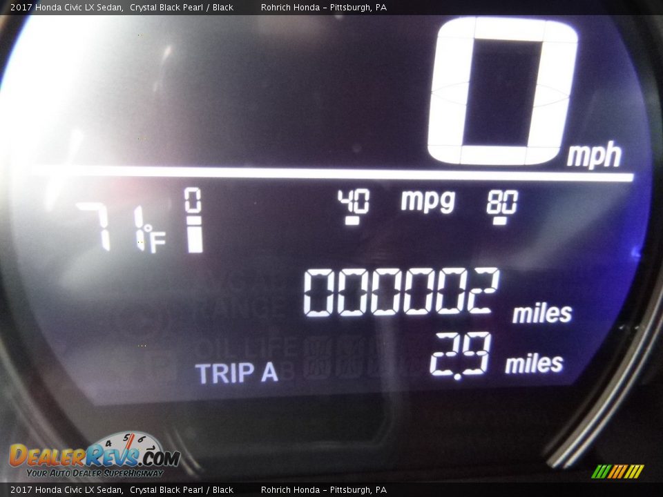 2017 Honda Civic LX Sedan Crystal Black Pearl / Black Photo #15