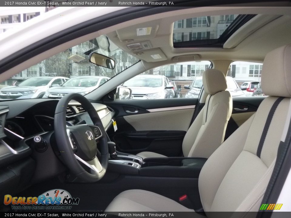 2017 Honda Civic EX-T Sedan White Orchid Pearl / Ivory Photo #6