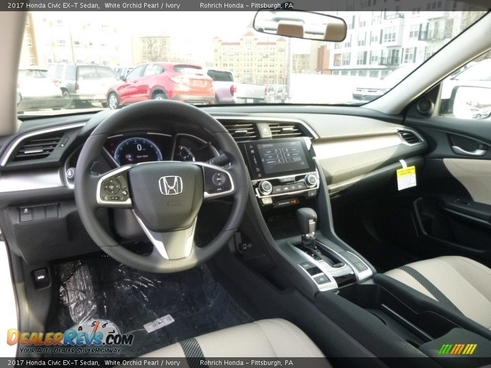 2017 Honda Civic EX-T Sedan White Orchid Pearl / Ivory Photo #8