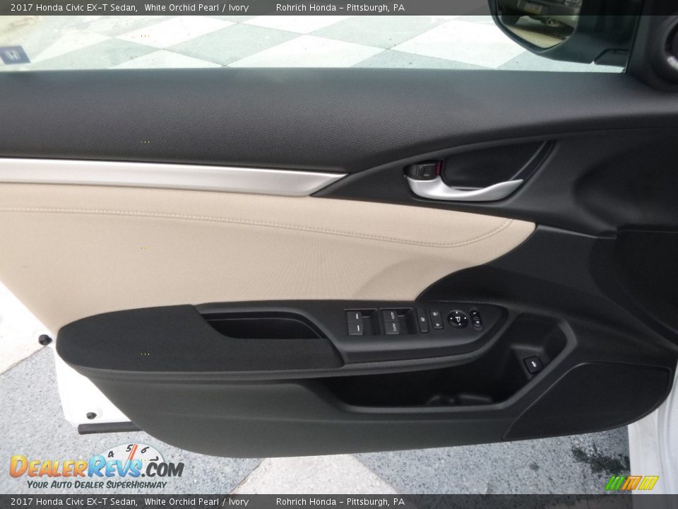 2017 Honda Civic EX-T Sedan White Orchid Pearl / Ivory Photo #9