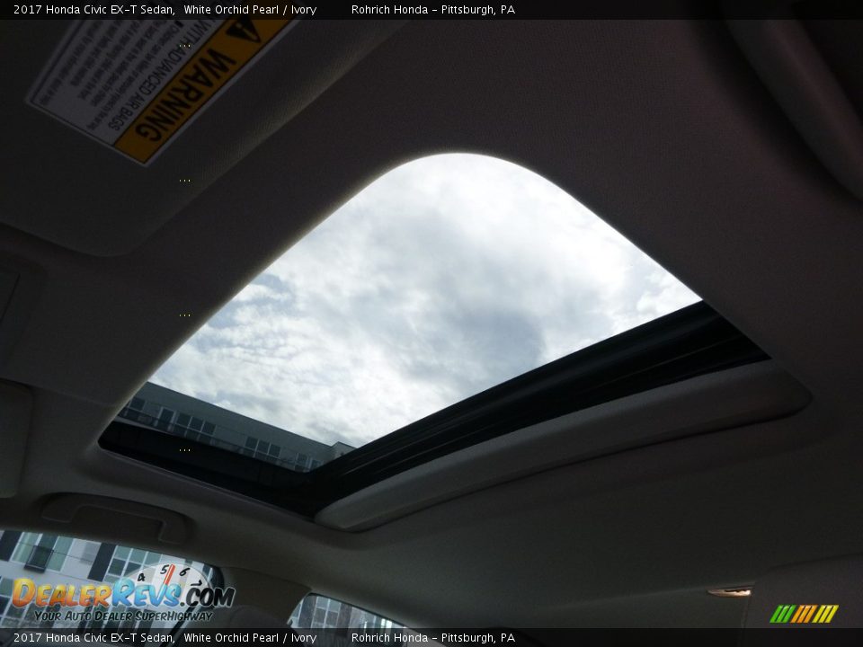 2017 Honda Civic EX-T Sedan White Orchid Pearl / Ivory Photo #11