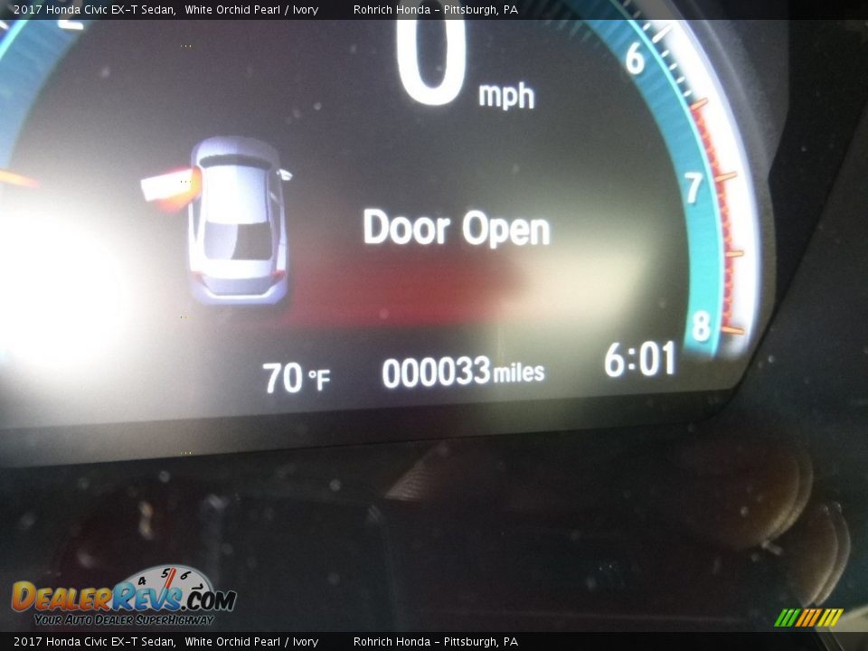 2017 Honda Civic EX-T Sedan White Orchid Pearl / Ivory Photo #15