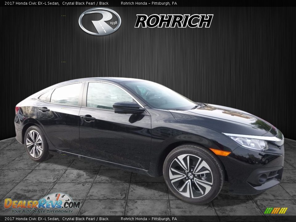2017 Honda Civic EX-L Sedan Crystal Black Pearl / Black Photo #1