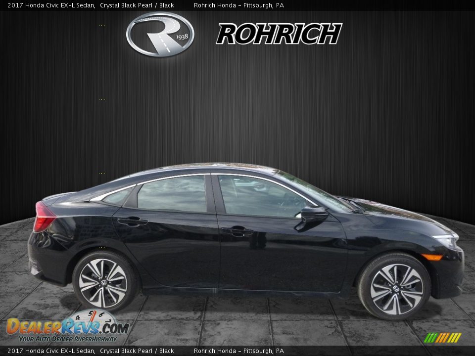 2017 Honda Civic EX-L Sedan Crystal Black Pearl / Black Photo #2