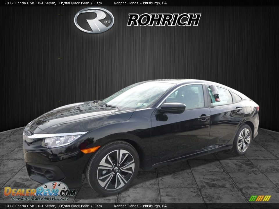 2017 Honda Civic EX-L Sedan Crystal Black Pearl / Black Photo #4
