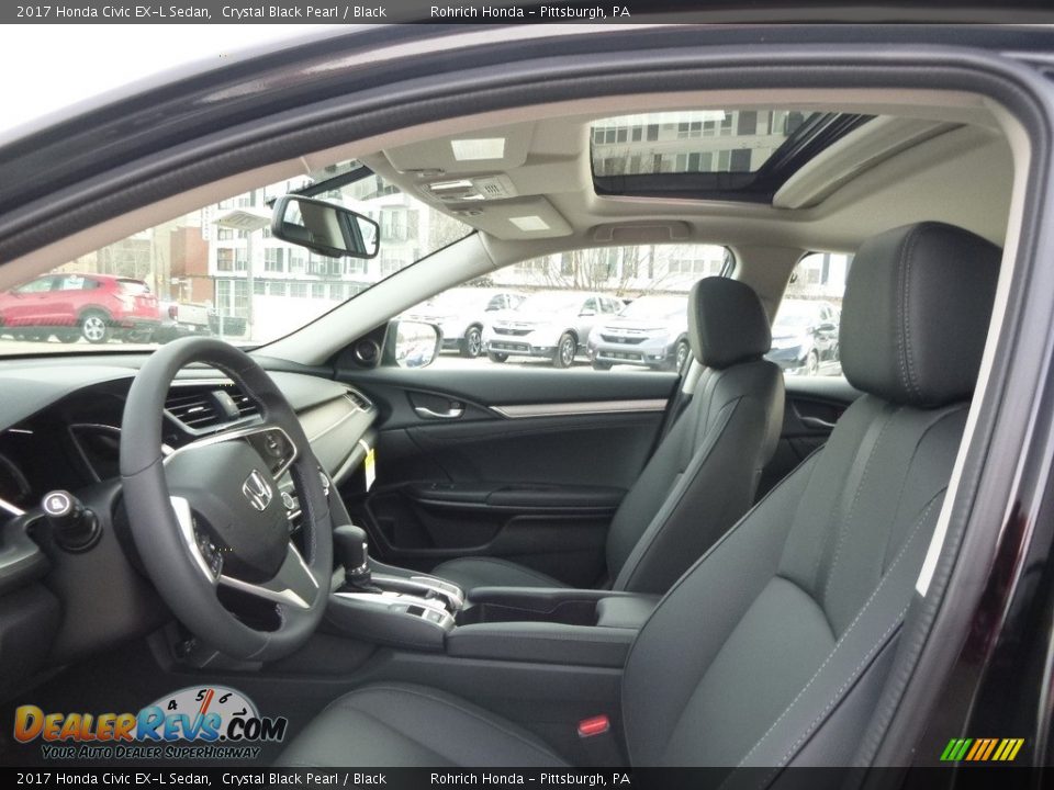 2017 Honda Civic EX-L Sedan Crystal Black Pearl / Black Photo #6