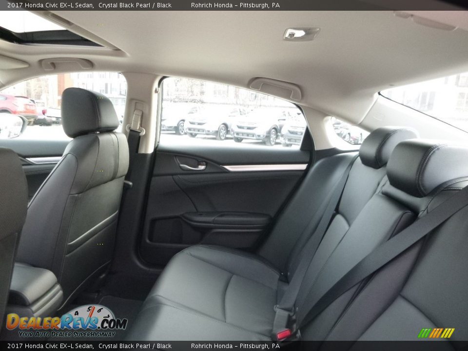 2017 Honda Civic EX-L Sedan Crystal Black Pearl / Black Photo #7