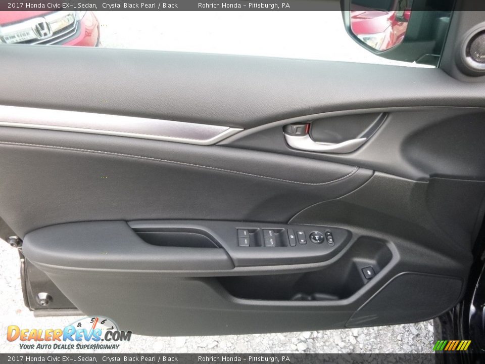2017 Honda Civic EX-L Sedan Crystal Black Pearl / Black Photo #9