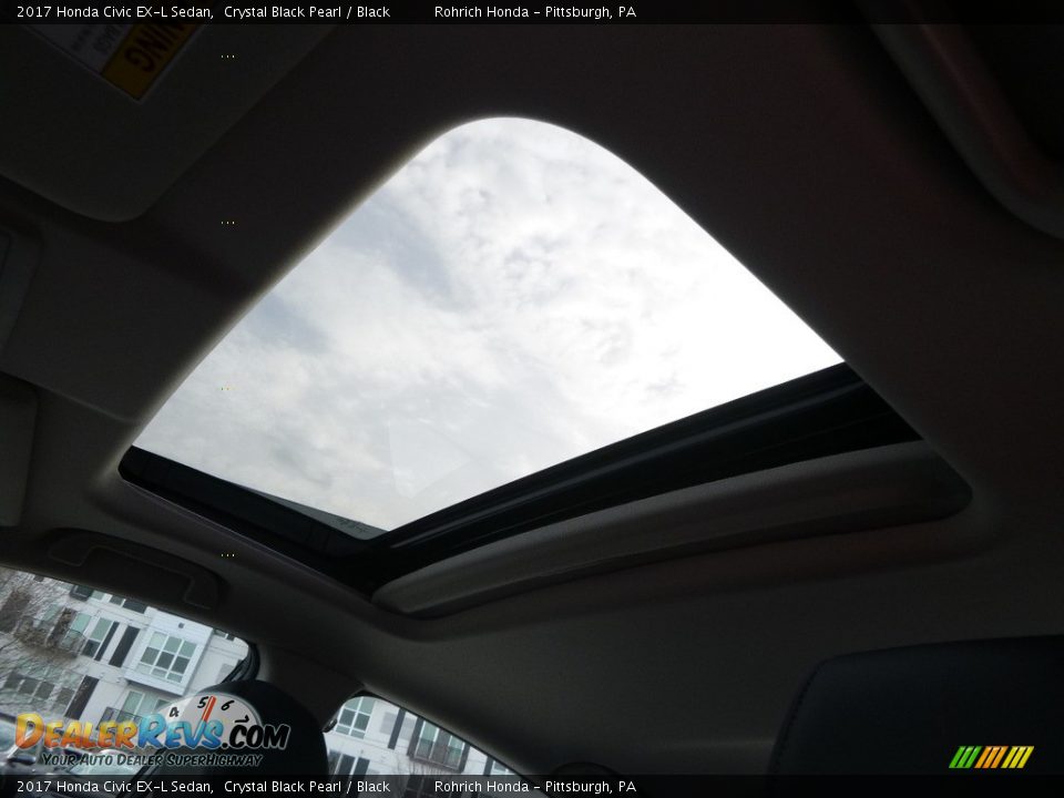 2017 Honda Civic EX-L Sedan Crystal Black Pearl / Black Photo #11