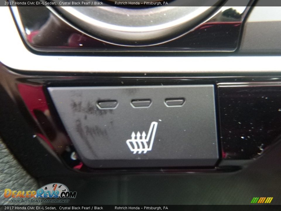 2017 Honda Civic EX-L Sedan Crystal Black Pearl / Black Photo #14