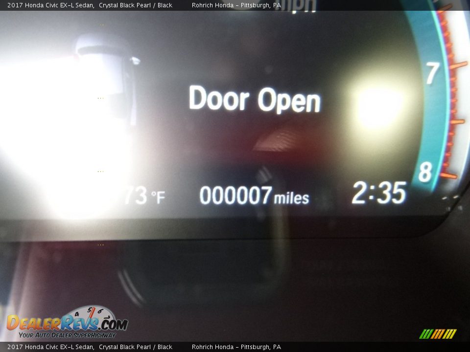 2017 Honda Civic EX-L Sedan Crystal Black Pearl / Black Photo #15