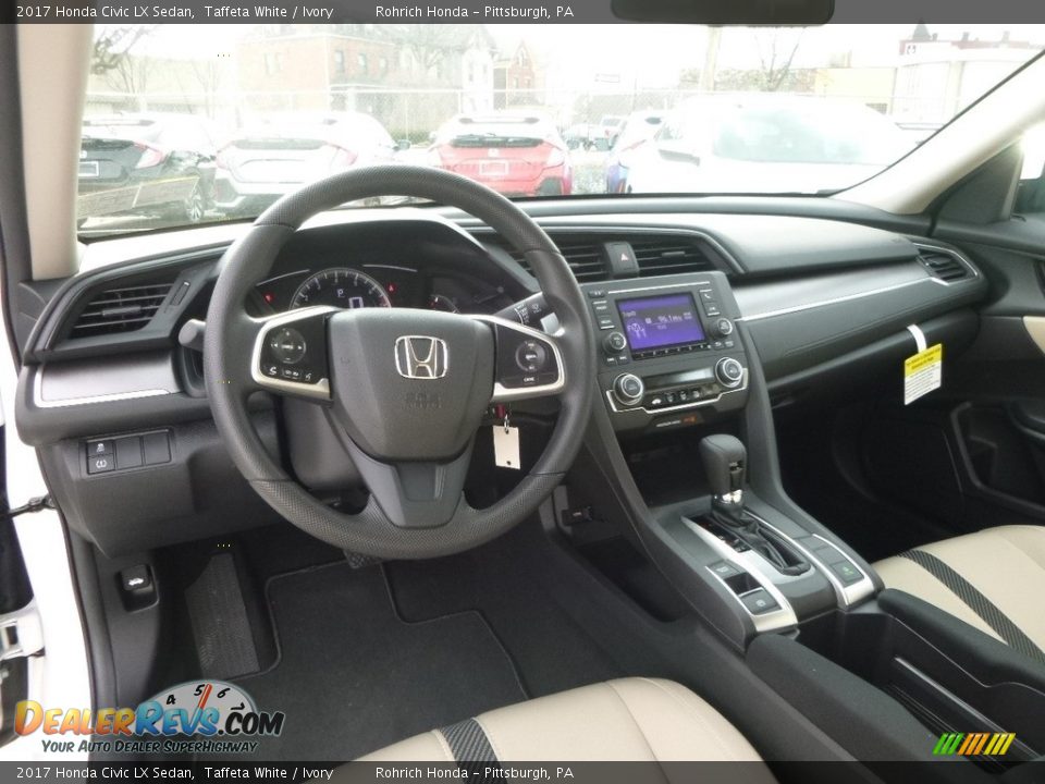 2017 Honda Civic LX Sedan Taffeta White / Ivory Photo #8