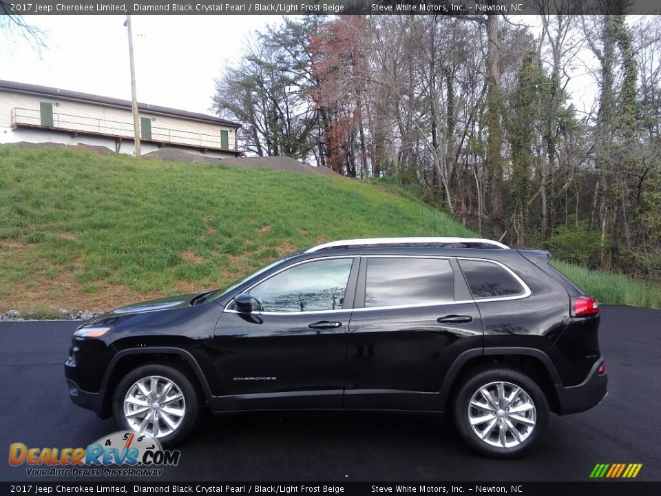 2017 Jeep Cherokee Limited Diamond Black Crystal Pearl / Black/Light Frost Beige Photo #1