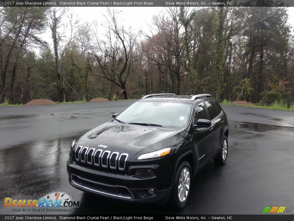 2017 Jeep Cherokee Limited Diamond Black Crystal Pearl / Black/Light Frost Beige Photo #2