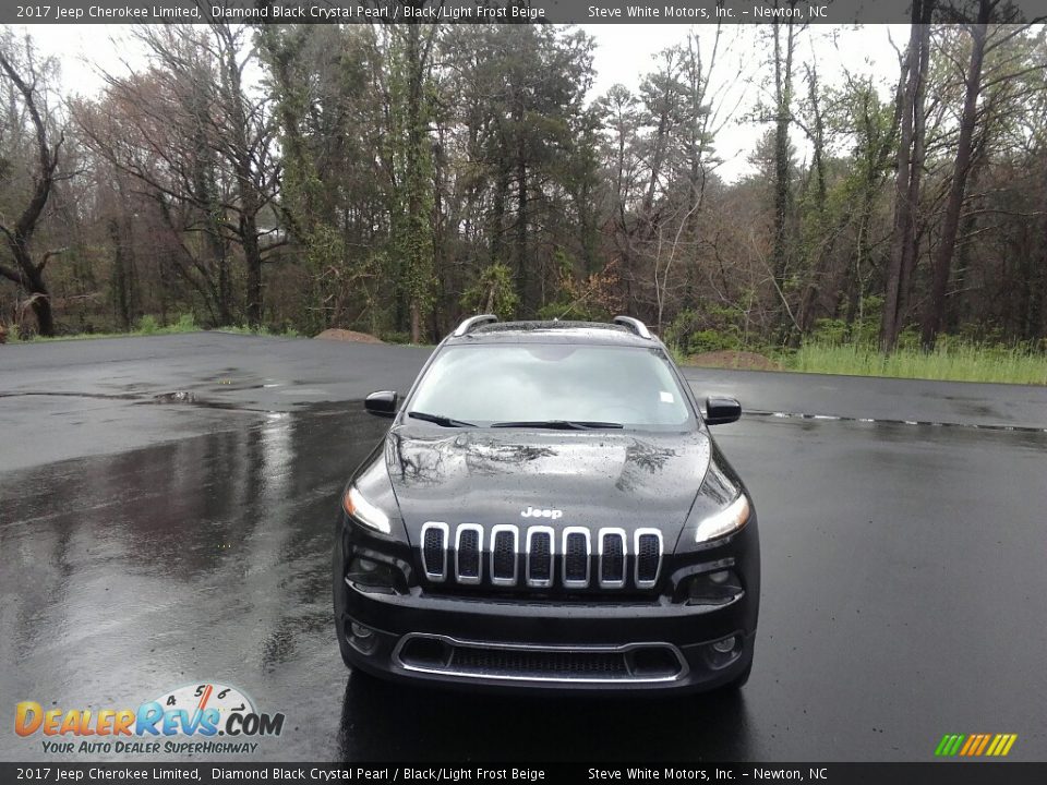 2017 Jeep Cherokee Limited Diamond Black Crystal Pearl / Black/Light Frost Beige Photo #3