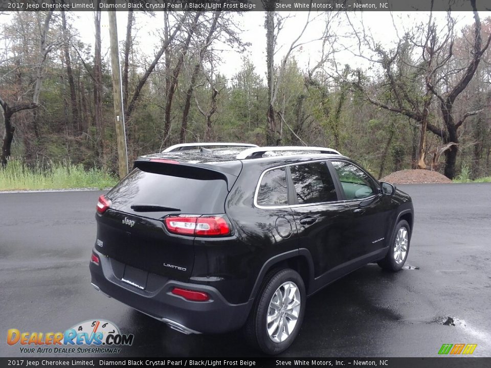 2017 Jeep Cherokee Limited Diamond Black Crystal Pearl / Black/Light Frost Beige Photo #7